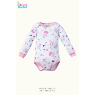 Imagem de Body Infantil Canelado Longo Estampado Unissex - Fruto do Ser, 2 Anos,