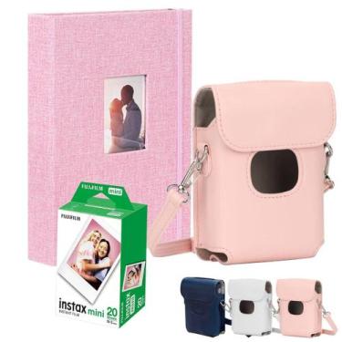 Imagem de Bolsa Capa Para Impressora Instax Mini Link 2 + Album + 20 Fotos Rosa 