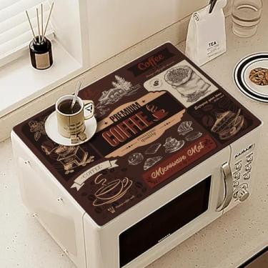 Imagem de Apriciti Tapete de borracha para cobertura superior de micro-ondas, 45,7 x 35,5 cm, antiderrapante, resistente ao calor, tapete protetor de bancada de cozinha para micro-ondas, almofada de fritadeira