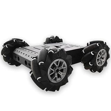 Imagem de 4WD Omni-Directinal Smart Robot Car Chassis with 96mm Mecanum Wheel & DC Motors, RC Aluminum Alloy Frame DIY Steam Platform for Raspberry Pie ROS Python Arduino Uno R3 Ai Coding Program Learning