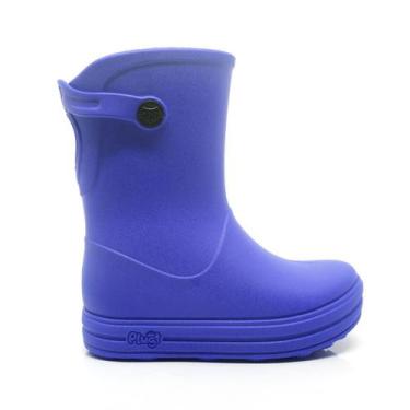 Imagem de Galocha Bota Infantil Plugt Menino Masculino Básica Lisa Azul Super Le