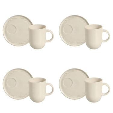Imagem de Conjunto De Canecas Com Pires 04 Peças Linhas Clay Porto Brasil