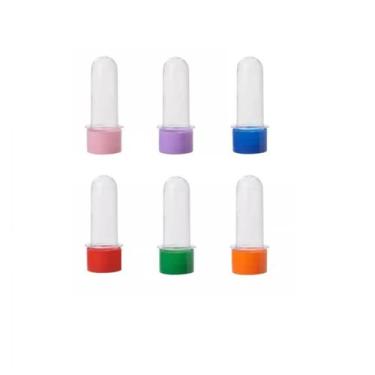 Imagem de Kit 30un Tubetes acrílico  8cm C/ Tampa colorida personaliza - Lynx pr
