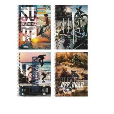 Imagem de Caderno universitário Capa Dura 20 matérias Escola- Kit 2un - Elite, e