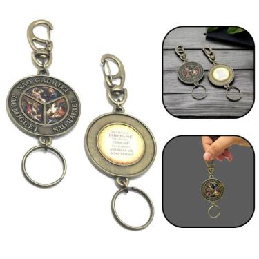 Imagem de Chaveiro dos tres arcanjos extragrande com mosquete ouro velho - FORNE
