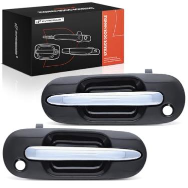 Imagem de A-Premium Maçanetas externas externas compatíveis com Honda CR-V 1997 1998 1999 2000 2001, caixa preta com alavanca cromada, conjunto de 2 peças, motorista dianteiro e lado do passageiro