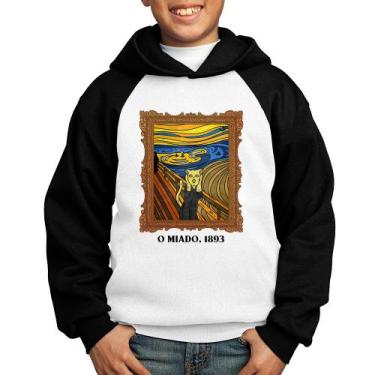 Imagem de Moletom Infantil O miado, 1893 - Foca na Moda, Branco, Preto, 2