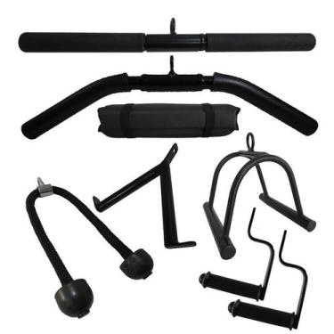 Imagem de Puxador Musculação Kit Academia Crossover 8 Peças - FamaFit