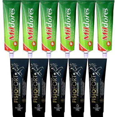 Imagem de Kit 6 Creme Para Massagem Mil Dores 100g + 5 Pomada Massageadora Fisio