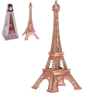 Imagem de Escultura Torre Eiffel 25 Cm Zinco Medieval Decoração Luz - Home Goods