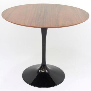 Imagem de Mesa De Jantar Saarinen Redonda 124 cm Madeira Base Preta - Eero Saari