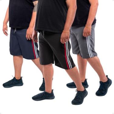 Imagem de Kit 3 Bermudas Plus Size Masculina Short Tactel Treino Academia - Ben2