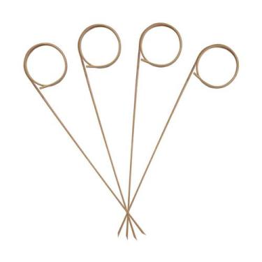 Imagem de Espeto Palito Bambú Anel Petisco Festa Buffet 100 Un - Oriental, 12 Cm