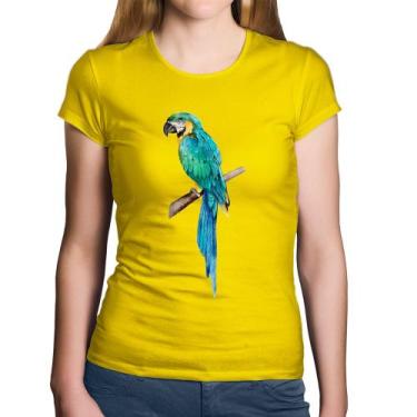 Imagem de Baby Look Algodão Arara Azul - Foca na Moda, Amarelo, GGG