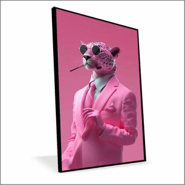 Imagem de Quadro Pantera Cor de Rosa Vinil Sem Vidro - Center Molduras, 90x60 Ca