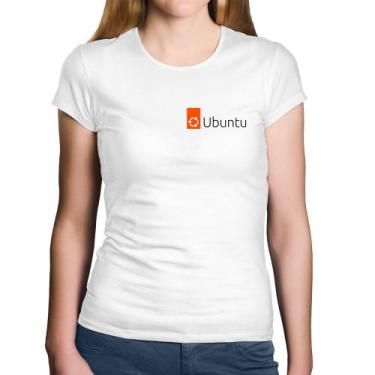 Imagem de Baby Look Algodão Ubuntu Linux - Foca na Moda, Branco, M