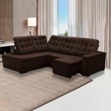 Imagem de Sofá Canto Chaise Dueto 250 x 205 Cm Retrátil Mola Bonnel Reclinável V