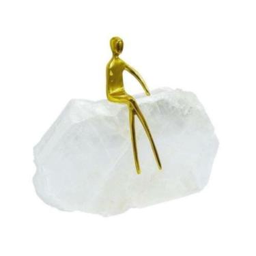 Imagem de Escultura Decorativa Homem Sentado Fino Design Luxo - LUXdécor