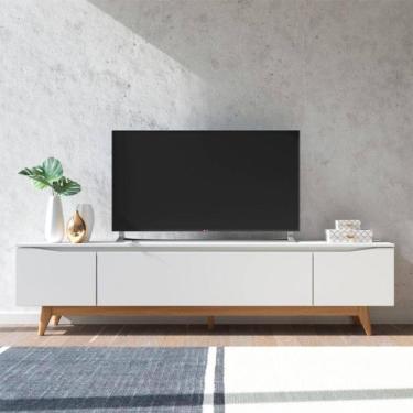 Imagem de Rack para TV até 75 Polegadas Flynt Off White e Natural 219 cm
