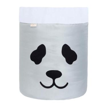Imagem de Cesto Organizador Para Brinquedos  - Bebê & Enxoval, Panda Cinza/Cru