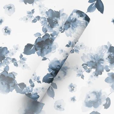 Imagem de Papel de Parede Adesivo Tema Pétala Azul Aquarela Sala E Quarto - BAZA