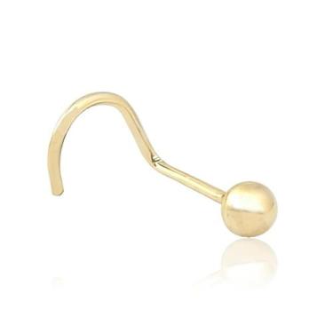 Imagem de Piercing Nostril Ouro 18k Maciço Bolinha ou Pedra Zircônia - MPJoias, 