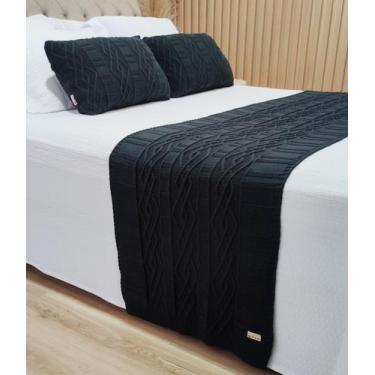 Imagem de Manta Peseira Tricot Cama King 260x60cm +2 Capa de Almofada C1 - USUFR