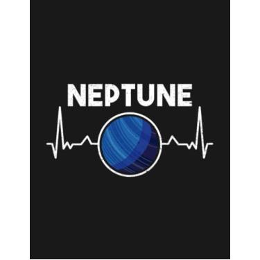 Imagem de Neptune Heartbeat Planet Space Lover Solar System 1 Notebook: 8.5x11 inches 100 Pages Lined College Ruled Paper Journal Diary Planner