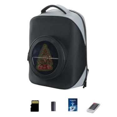 Imagem de Missyou 3DHologramFan Mochila de LED, projetor holográfico 3D de 40,9 cm para publicidade de TVs e monitores comerciais com capa, biblioteca de vídeo 700 e controle remoto para placas de lojas