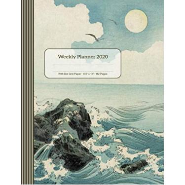 Imagem de Weekly Planner 2020: With Notes - Large Japanese Art Organizer with Notes Section + 45 Dot Grid Pages, To Do List 8.5x11 - Calendar Jan - Dec Year A4 - Schedule Notebook Journal Almanac Ocean Wave