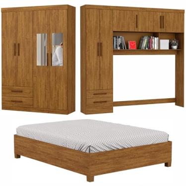 Imagem de Carioca Móveis - Guarda-Roupa Casal Modulado com Cama Hércules 9 Portas 4 Gavetas com Espelho