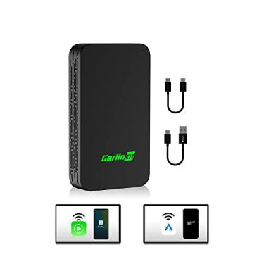 Imagem de Carlinkit Adaptador de carro sem fio 5.0 2air, dongle CarPlay para CarPlay com fio e carro automotivo Android com fio, para iPhone 6+ e Android 11+, fácil configuração via conexão USB plug-in, suporta