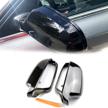 Imagem de QKLsudua 1 par de capas para espelhos retrovisores externos compatíveis com Au-di A4 B8.5 2011-2016-preto