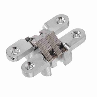 Imagem de Dobradiças Cruzadas Ocultas Ocultas, Liga de Zinco de, Dobradiça Invisível de 180 Graus para Porta de Gabinete, Grande Capacidade de Rolamento, Perfeita para Encaixe de Canto