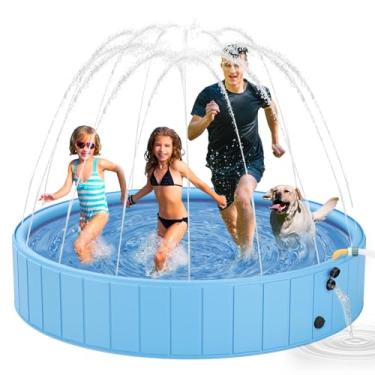 Imagem de YSJILIDE Piscinas para cães grandes, piscina de irrigação 2 em 1 para crianças, antiderrapante, para quintal ao ar livre, cães, patos e banheiras para animais de estimação, 177,8 x 30,5 cm