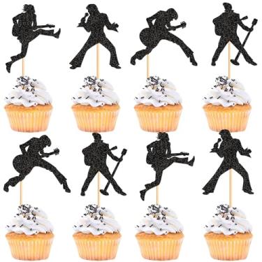 Imagem de 24 Pcs Rock Band Cupcake Toppers Band Cupcake Picks Rock Pop Music Theme Cupcake Picks Music Concert Theme Birthday Party Decorations Supplies