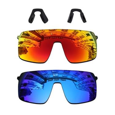 Imagem de Lente de reposição de 2 peças para óculos de sol Oakley Sutro Lite OO9463 lentes polarizadas de proteção UV400 vermelho fogo e azul gelo