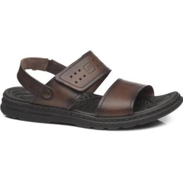 Imagem de Sandália Papete Masculina Pegada Tiras Couro tiras autocolantes Confor