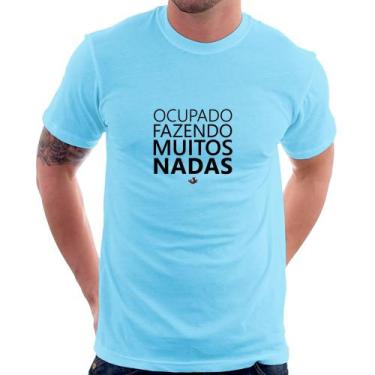 Imagem de Camiseta Ocupado fazendo muitos nadas - Foca na Moda, Azul bebê, G