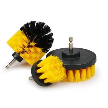 Imagem de Kit Escovas Rotativas Nylon 3 Peças Encaixe de 7mm para Limpeza Sem Es