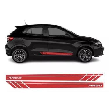 Imagem de Kit Adesivo Faixa Lateral Vermelho Para Fiat Argo 2017/2022 - Resitank