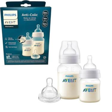 Imagem de Kit com 2 Mamadeira Transparente 125/260ml Bico Extra Avent
