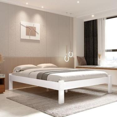 Imagem de Cama Turca Queen De Madeira Maciça Reforçada Branco - Nemargi