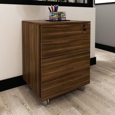 Imagem de Gaveteiro para Arquivos com Chave 3 Gavetas 64x48cm ME4148 Nogal