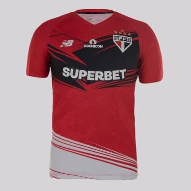 Imagem de Camisa Masculina NB Goleiro SPFC 2025 C/P, Vermelho/Preto/Branco, P