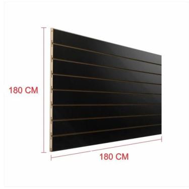 Imagem de Expositor painel canaletado 18mm preto altura 180 cm comp 180 cm - E-n