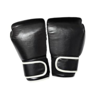 Imagem de Aymzbd Luvas de boxe Protetores PU Guardas respiráveis ​​luvas de karate luvas para luta de concorrência profissional de fitness luta, Adultos Negros