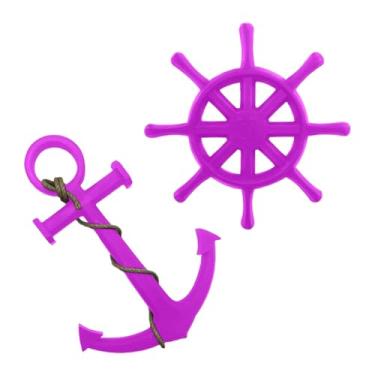 Imagem de Kit Âncora e Timão Decoração Piscina Praia Marina Restaurante Beira Mar Polietileno