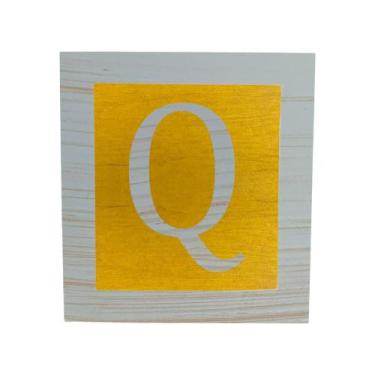 Imagem de Cubo Amarelo Letra Azul Bebê com Aplique Festa Chá de Bebê Decoração 8