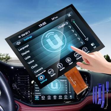 Imagem de Substituição de tela 17-21 8.4 uconnect, com ferramenta de montagem, monitor LCD 4C UAQ, tela sensível ao toque, navegação por rádio, novo OEM, adequado para Dodge RAM, Jeep Chrysler 2017 e acima,